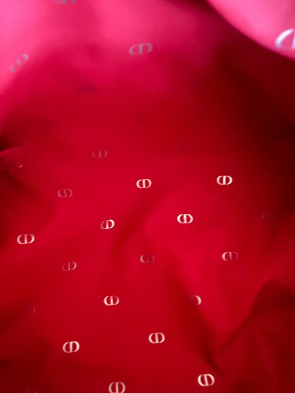 Christian Dior Red Velour Cosmetic Pouch Vanity Bag Travel Case - Picture 5 of 7